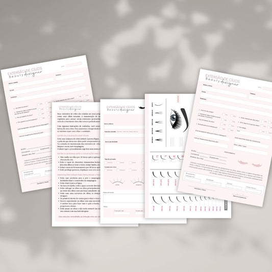 Fichas de Extensão de Cílios - Entrega Imediata