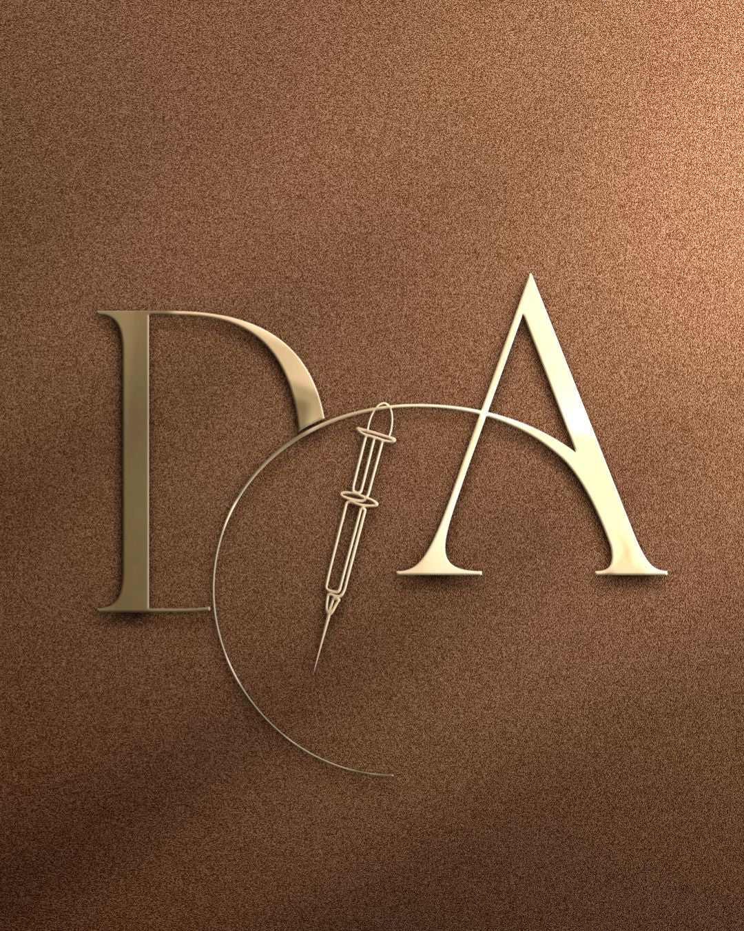 Logo elegante iniciais DA | Área da Saúde